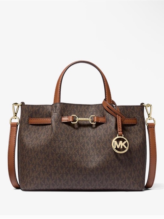 Michael Kors Handbags - NWT Michael Kors Medium Carson Satchel with Tan Trim and Gold Hardware